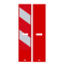 Traffic panel flat | film RA1/A | on one side indicating right | red / white